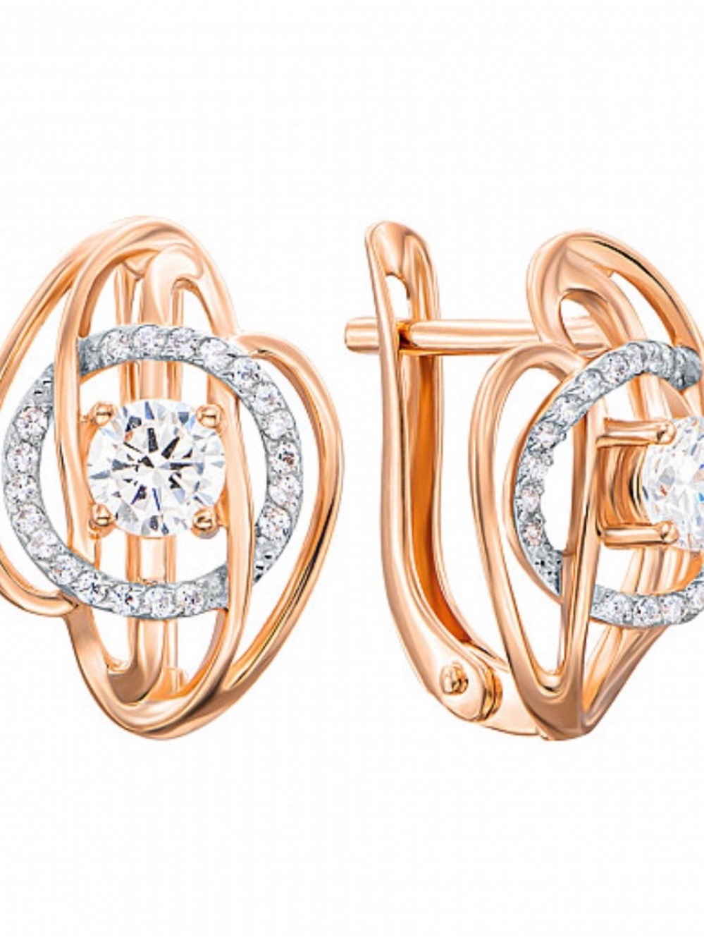 New Elegant Gold Cubic Zirconia Hoop Earrings - Women Jewelry 14K gold